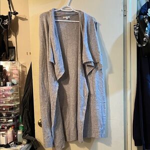 Gray Open Front Women's Sweater Vest